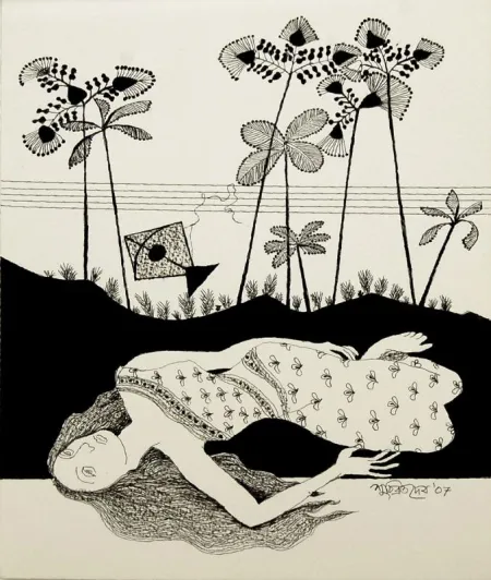 Untitled by Suchibrata Deb - Drawing, Pen & Ink on Paper