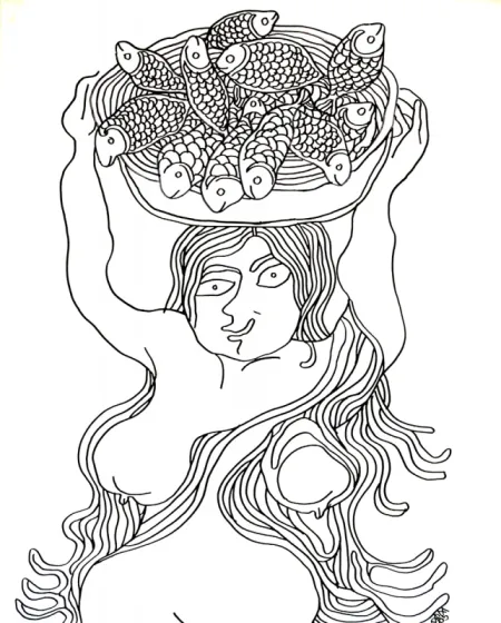 Untitled by Prokash Karmakar - Pen & Ink on Canvas