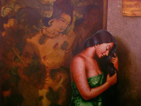 Silent Viewer's by Dipak Kundu - Acrylic on Canvas