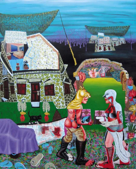 Masked Magi by Mithun Dasgupta - Acrylic on Canvas