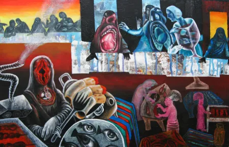 Fast Food by Mithun Dasgupta - Acrylic on Canvas
