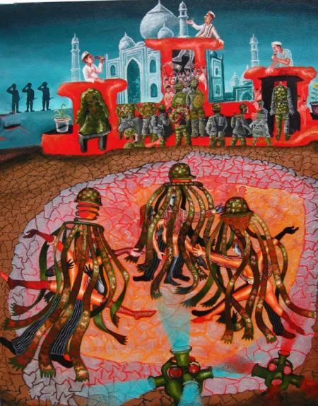The Reality Show by Mithun Dasgupta - Acrylic on Canvas