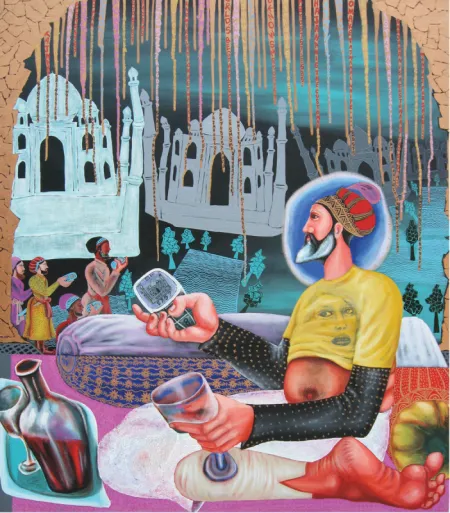 Tajmahal SMS to 5757 by Mithun Dasgupta - Acrylic on Canvas
