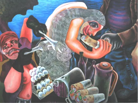 Fast Food by Mithun Dasgupta - Acrylic on Canvas