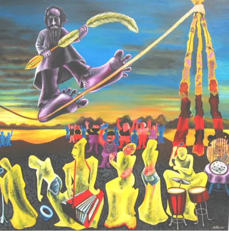 Bhanusingher  Khell by Mithun Dasgupta - Acrylic Painting