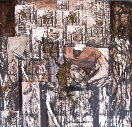 Untitled by Amitava Dhar - Digital Print & Acrylic on Canvas