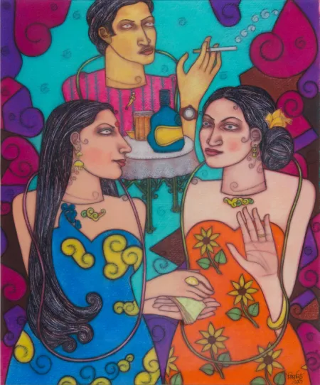 Conscience by Biswajit Saha - Dry Pastel on Paper