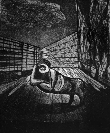 Untitled by Arindam Chatterjee - Etching