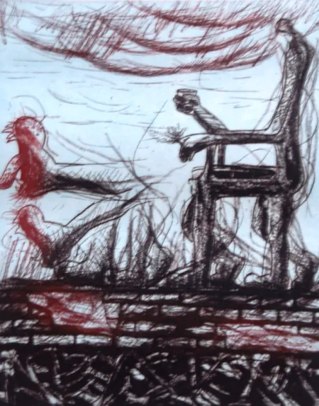 Untitled by Rajen Mondal - Etching