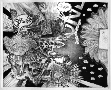 Pur-Burg by Sankha Banerjee - Etching on Paper