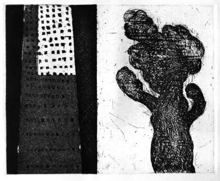 Untitled by Samindranath Majumdar - Etching