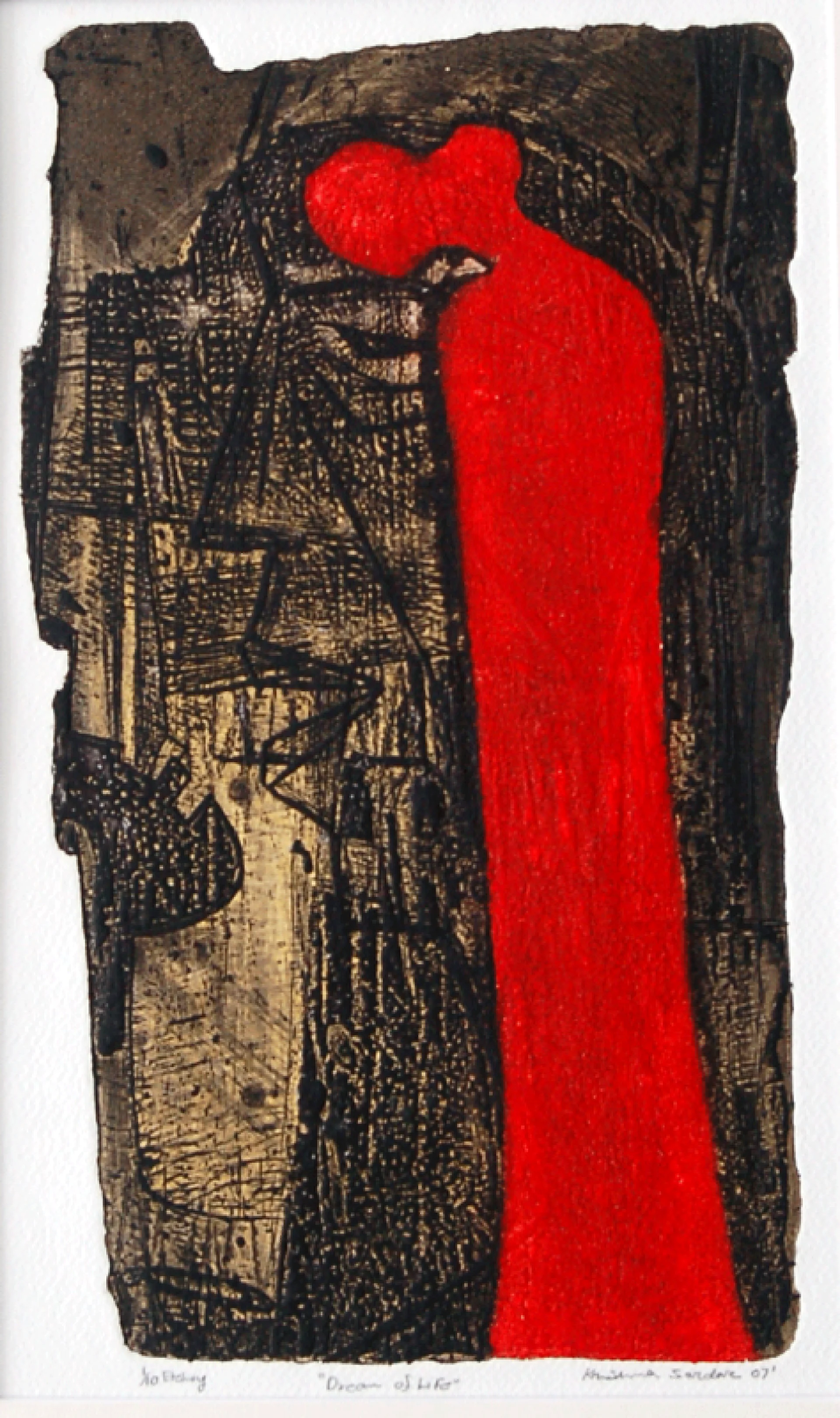 Dream of life by Krishna Sardar - Etching