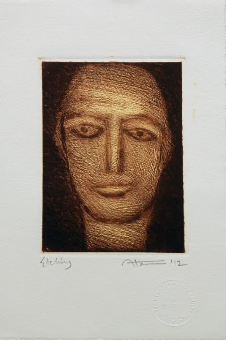 Untitled by Atanu Bhattacharya - Etching