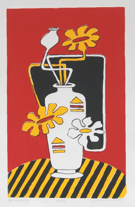 Vase by Swapan Kumar Saha - Serigraph