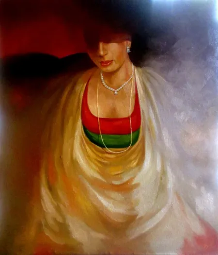 Nayika by Biraj Kumar Paul - Oil on Canvas