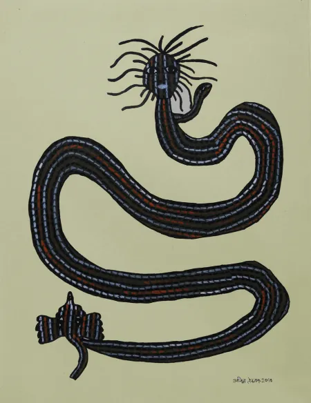 Gond Art by Anil Tekam - Poster Colour & Pen on Paper