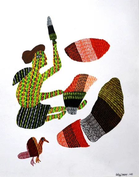 Gond Art by Anil Tekam - Poster Colour & Pen on Paper