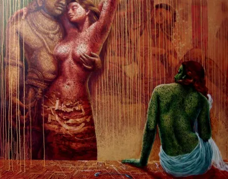 Untitled by Dipak Kundu - Acrylic on Canvas
