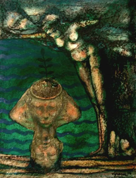 Untitled by Supam Adhikary - Mixed Media on Paper