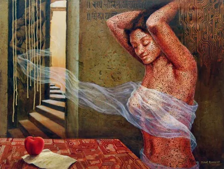 Untitled by Dipak Kundu - Acrylic on Canvas