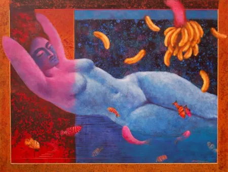 Untitled by Dipak Kundu - Acrylic on Canvas
