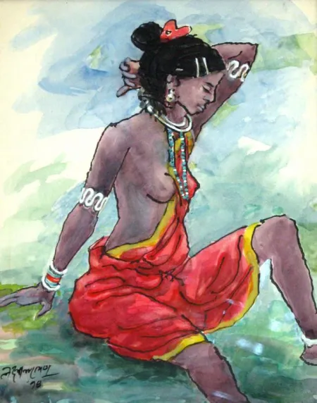 Untitled by Laxmi Narayan Panchori - Watercolour on Paper