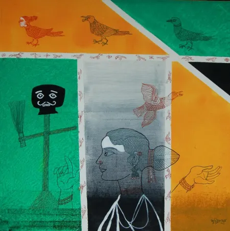 Kaktarua by Suchibrata Deb - Acrylic on Canvas