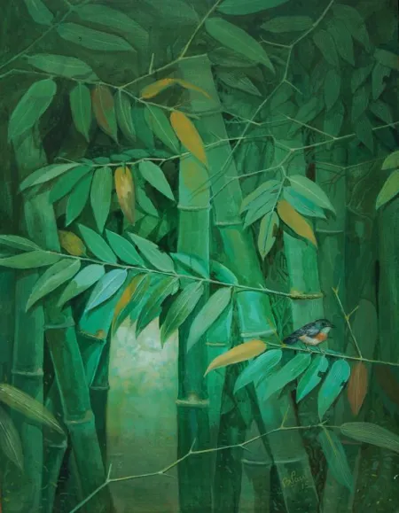 Bamboo Grove by Biraj Kumar Paul - Acrylic on Canvas