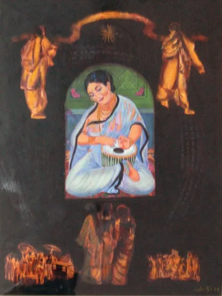 Golden Time by Aditya Basak - Mixed Media on board