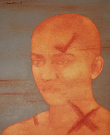 Untitled by Chandra Bhattacharjee - Acrylic on Canvas