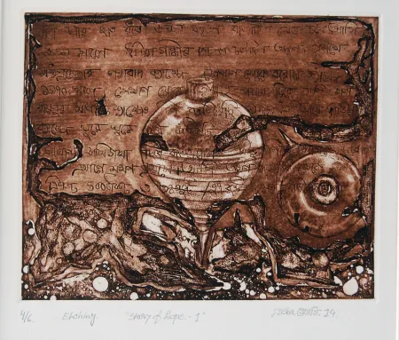 Story of Hope II by Debajyoti Dhara - Etching on Paper
