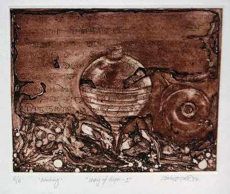Story of hope-I by Debajyoti Dhara - Etching on Paper