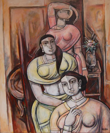 Untitled by Bijan Choudhury - Mixed Media on Canvas