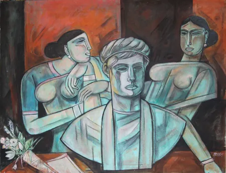Untitled by Bijan Choudhury - Mixed Media on Canvas