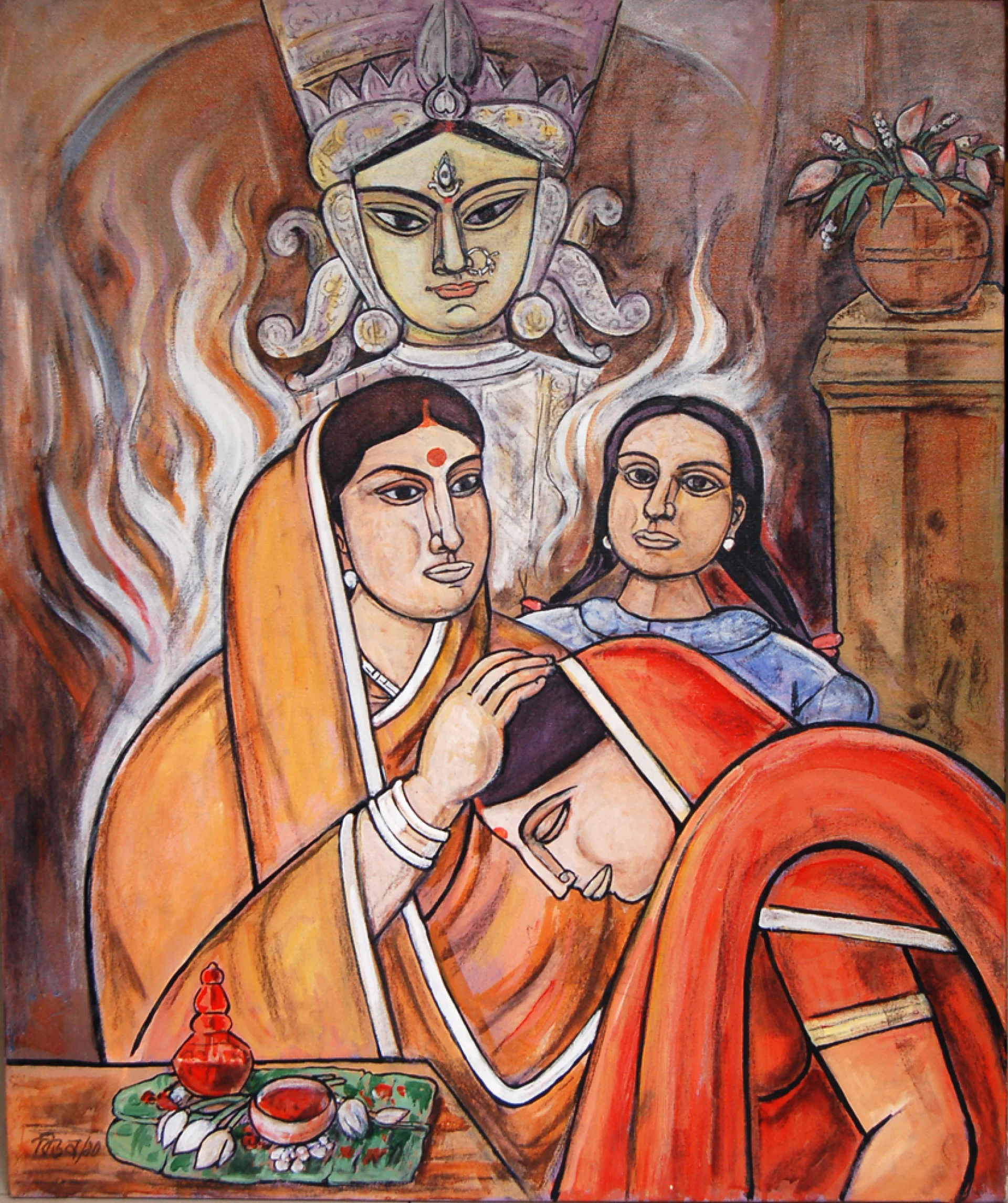 Untitled by Bijan Choudhury - Mixed Media on Canvas