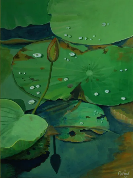 Water Lily by Biraj Kumar Paul - Watercolour on Paper