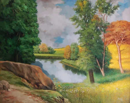 Nature - II by Biraj Kumar Paul - Oil on Canvas