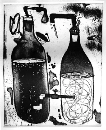 Untitled by Debasis Barui - Etching