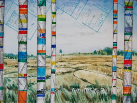 Treason with nature by Rajen Mondal - Watercolour  pen and ink on Paper