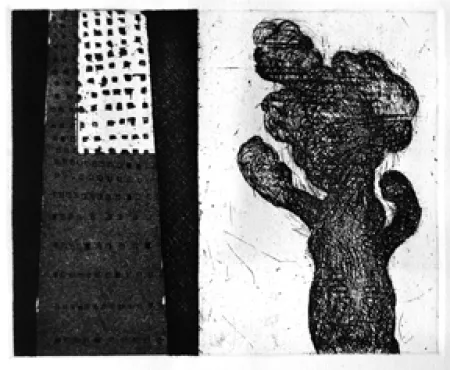 Untitled by Samindranath Majumdar - Etching