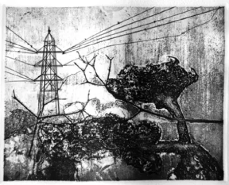 Untitled by Sekhar Roy - Etching
