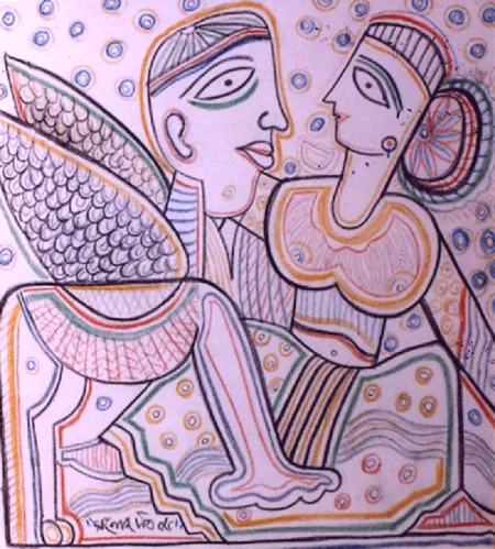 Couple by Manoj Dutta - Mixed Media on Canvas