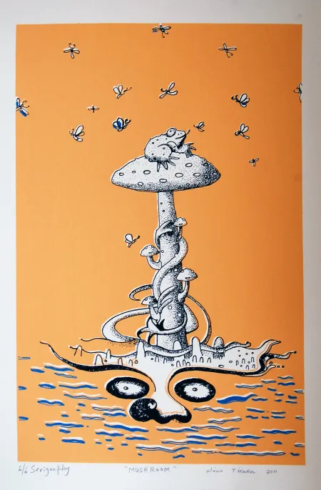 Mushroom by Sisir Tikadar - Serigraphy