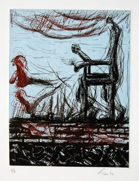 Untitled by Rajen Mondal - Etching