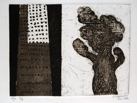 Untitled by Samindranath Majumdar - Etching