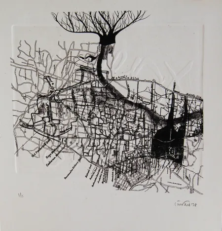 Untitled by Somit Mukherjee - Etching