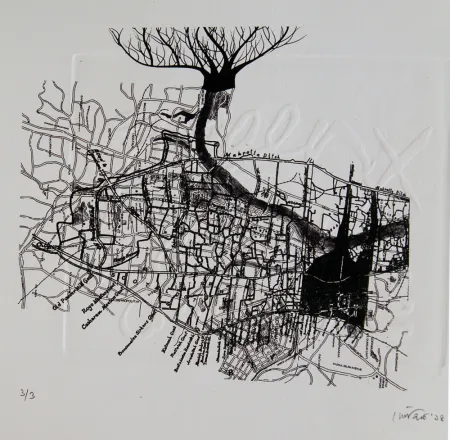 Untitled by Somit Mukherjee - Etching