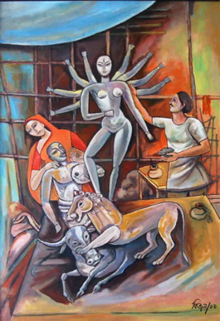 Untitled by Bijan Choudhury - Acrylic on Canvas