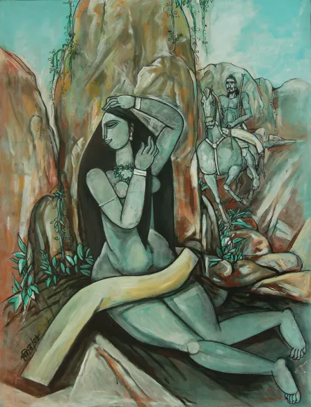 Untitled by Bijan Choudhury - Mixed Media on Canvas