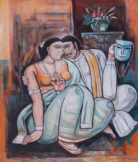 Untitled by Bijan Choudhury - Mixed Media on Canvas